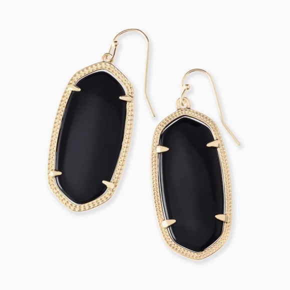 Kendra Scott Jewelry - Kendra Scott Elle Gold Earrings with Black Opaque Glass